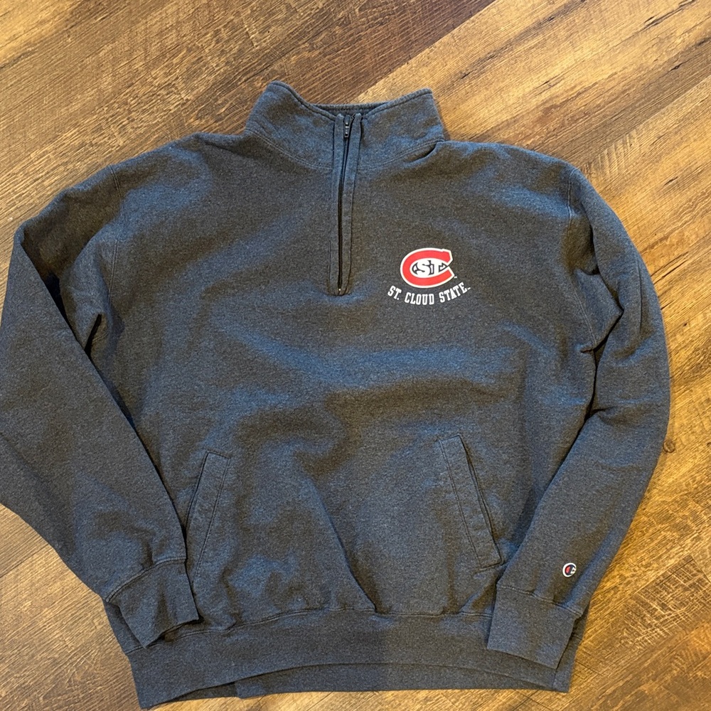 St Cloud State Champion Dark Gray Quarter-Zip Sweatshirt